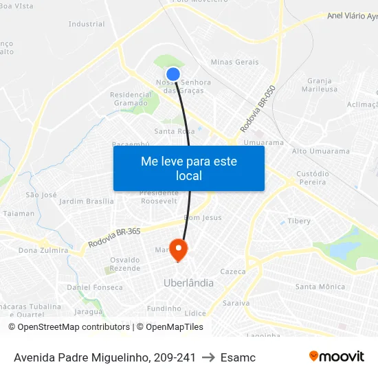 Avenida Padre Miguelinho, 209-241 to Esamc map