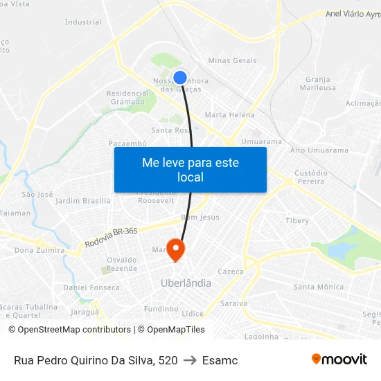 Rua Pedro Quirino Da Silva, 520 to Esamc map
