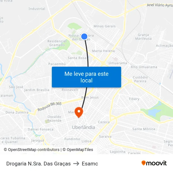 Drogaria N.Sra. Das Graças to Esamc map