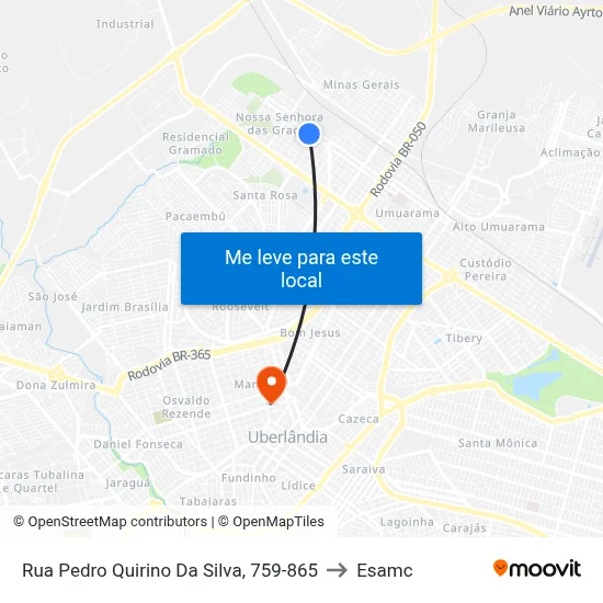 Rua Pedro Quirino Da Silva, 759-865 to Esamc map