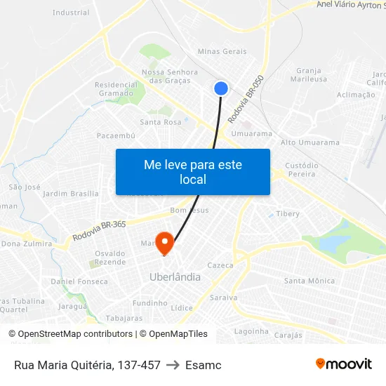 Rua Maria Quitéria, 137-457 to Esamc map