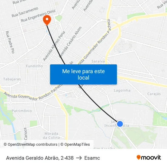 Avenida Geraldo Abrão, 2-438 to Esamc map