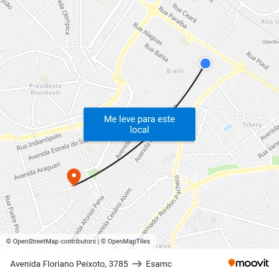 Avenida Floriano Peixoto, 3785 to Esamc map