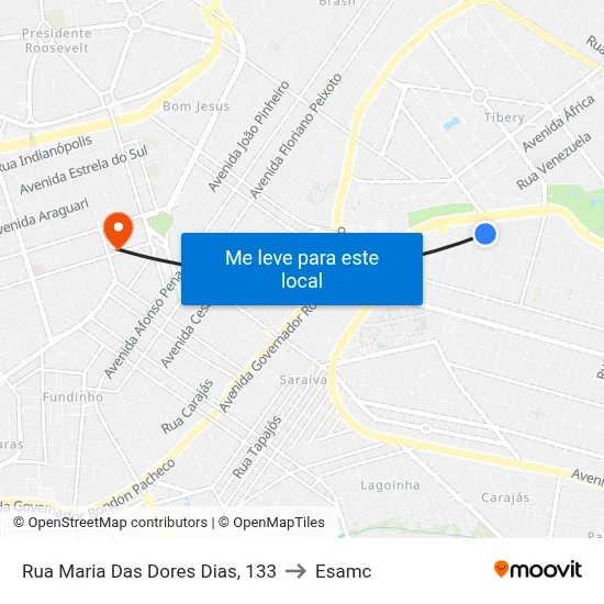 Rua Maria Das Dores Dias, 133 to Esamc map
