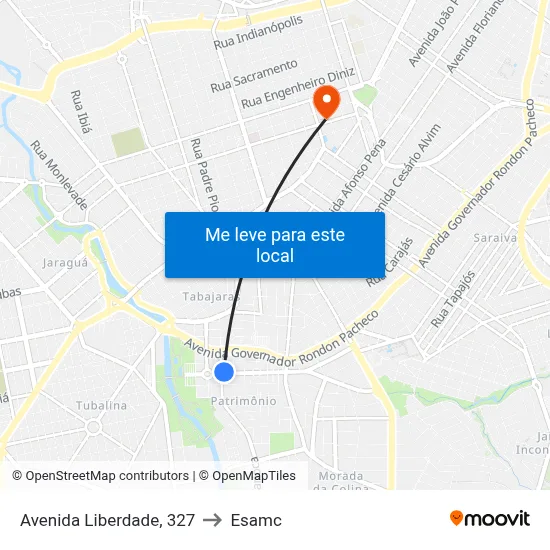 Avenida Liberdade, 327 to Esamc map