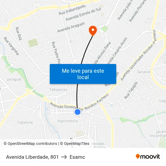 Avenida Liberdade, 801 to Esamc map
