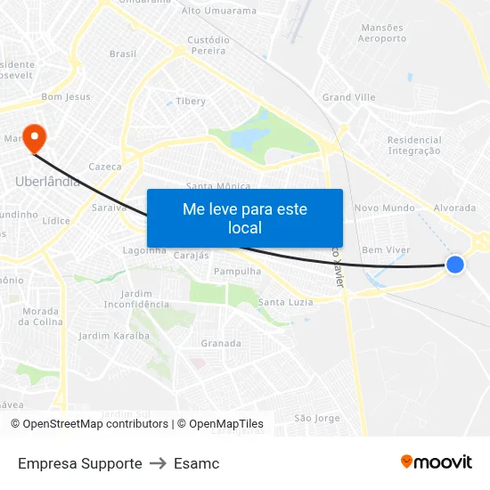 Empresa Supporte to Esamc map