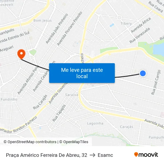 Praça Américo Ferreira De Abreu, 32 to Esamc map