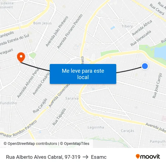 Rua Alberto Alves Cabral, 97-319 to Esamc map