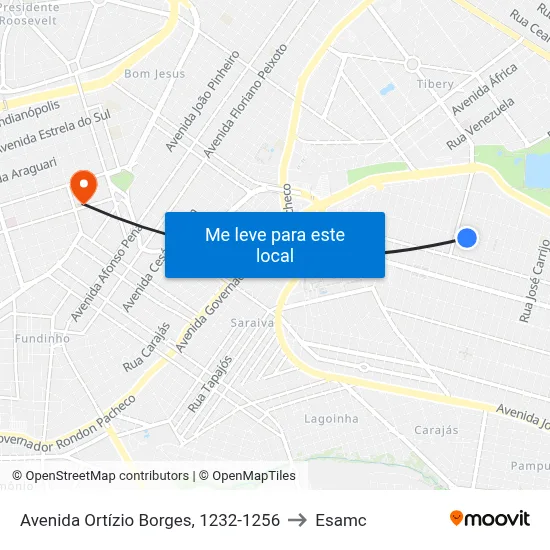 Avenida Ortízio Borges, 1232-1256 to Esamc map