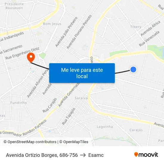 Avenida Ortízio Borges, 686-756 to Esamc map
