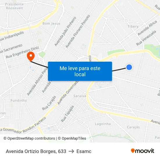 Avenida Ortízio Borges, 633 to Esamc map