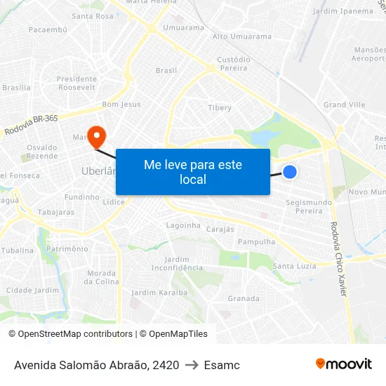 Avenida Salomão Abraão, 2420 to Esamc map