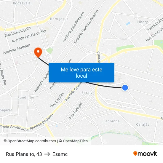 Rua Planalto, 43 to Esamc map