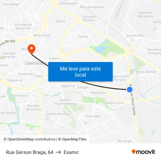Rua Gérson Braga, 64 to Esamc map