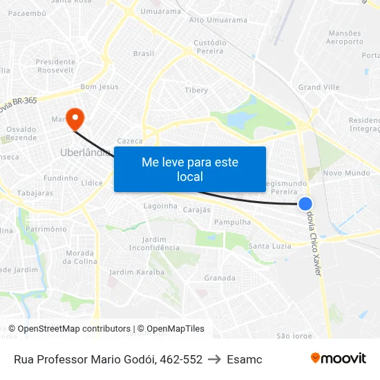 Rua Professor Mario Godói, 462-552 to Esamc map