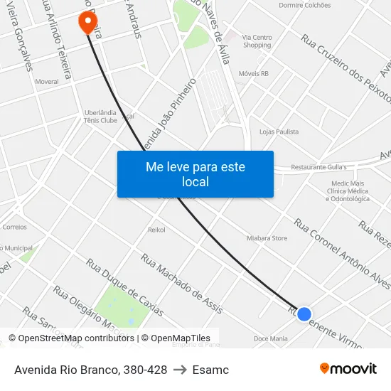 Avenida Rio Branco, 380-428 to Esamc map