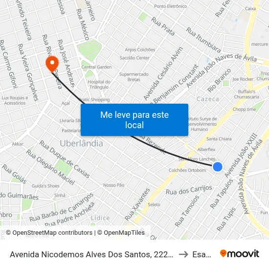 Avenida Nicodemos Alves Dos Santos, 222-256 to Esamc map