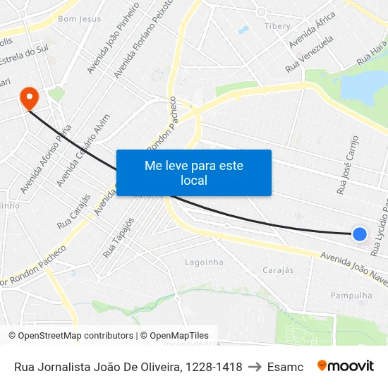 Rua Jornalista João De Oliveira, 1228-1418 to Esamc map