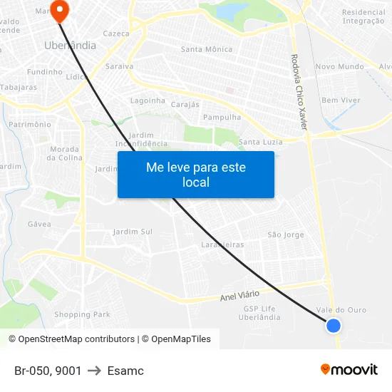 Br-050, 9001 to Esamc map