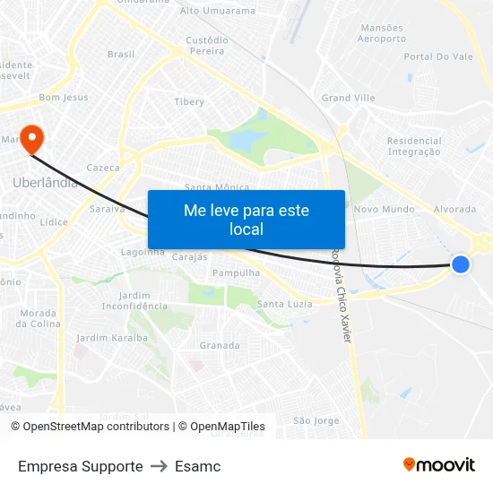 Empresa Supporte to Esamc map