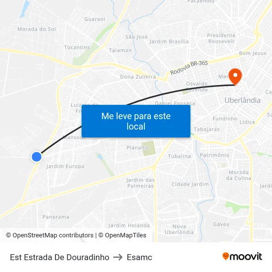 Est Estrada De Douradinho to Esamc map