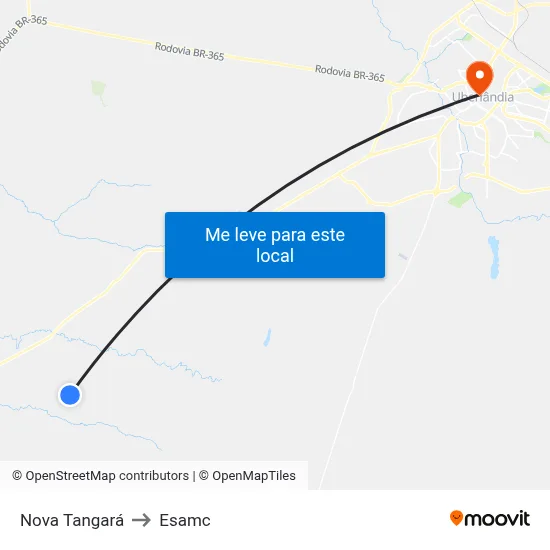 Nova Tangará to Esamc map