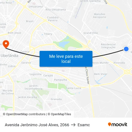 Avenida Jerônimo José Alves, 2066 to Esamc map