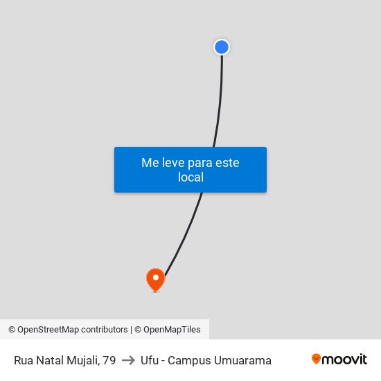Rua Natal Mujali, 79 to Ufu - Campus Umuarama map