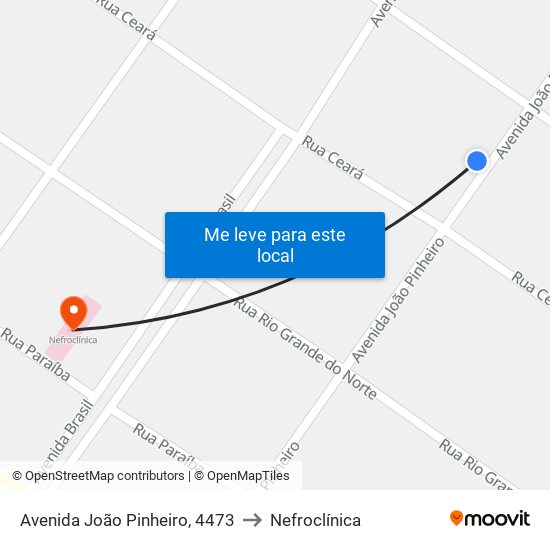 Avenida João Pinheiro, 4473 to Nefroclínica map