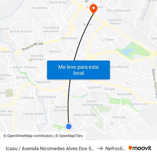 Icasu / Avenida Nicomedes Alves Dos Santos, 3900 to Nefroclínica map