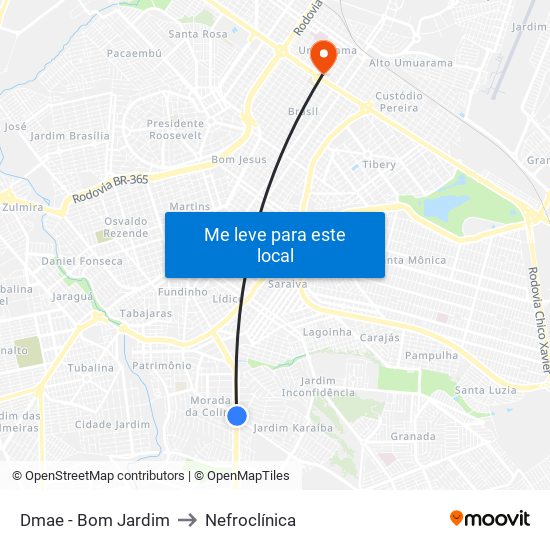 Dmae -  Bom Jardim to Nefroclínica map