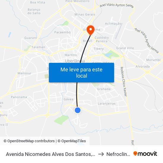 Avenida Nicomedes Alves Dos Santos, 6115 to Nefroclínica map