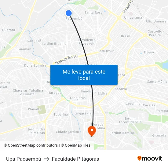 Upa Pacaembú to Faculdade Pitágoras map