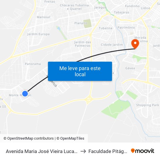 Avenida Maria José Vieira Lucas, 781 to Faculdade Pitágoras map