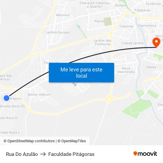 Rua Do Azulão to Faculdade Pitágoras map