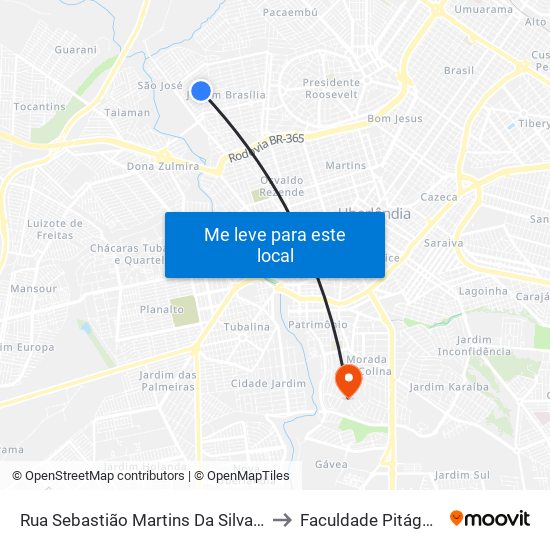 Rua Sebastião Martins Da Silva, 105 to Faculdade Pitágoras map