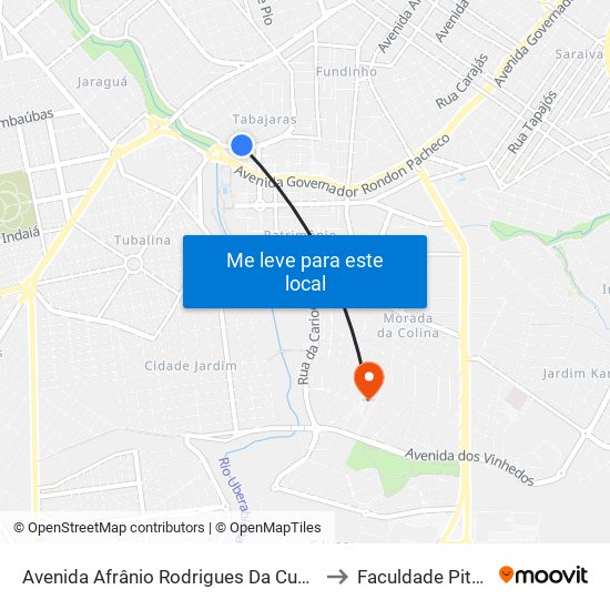 Avenida Afrânio Rodrigues Da Cunha, 750-772 to Faculdade Pitágoras map