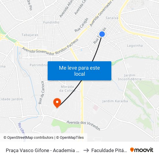 Praça Vasco Gifone - Academia Ao Ar Livre to Faculdade Pitágoras map
