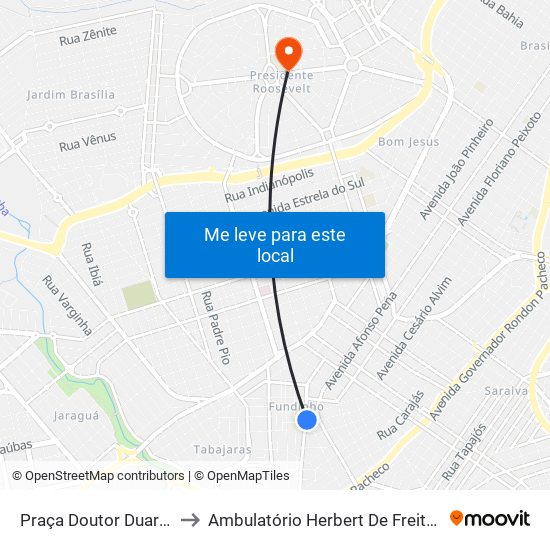 Praça Doutor Duarte to Ambulatório Herbert De Freitas map