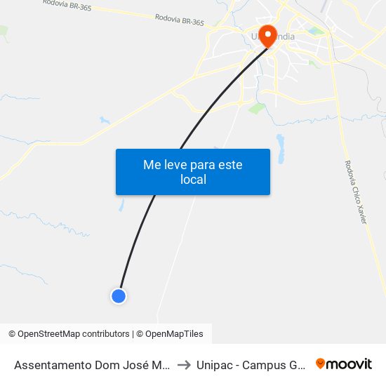 Assentamento Dom José Mauro to Unipac - Campus Gama map