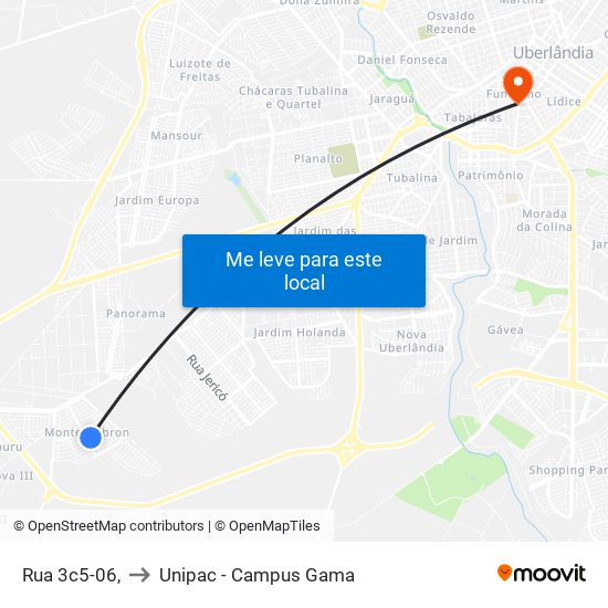 Rua 3c5-06, to Unipac - Campus Gama map