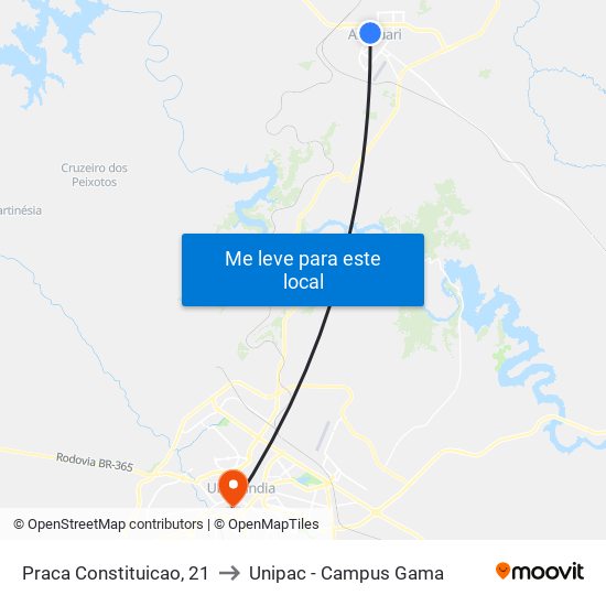 Praca Constituicao, 21 to Unipac - Campus Gama map