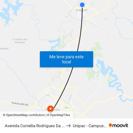 Avenida Cornélia Rodrigues Da Cunha, 51 to Unipac - Campus Gama map