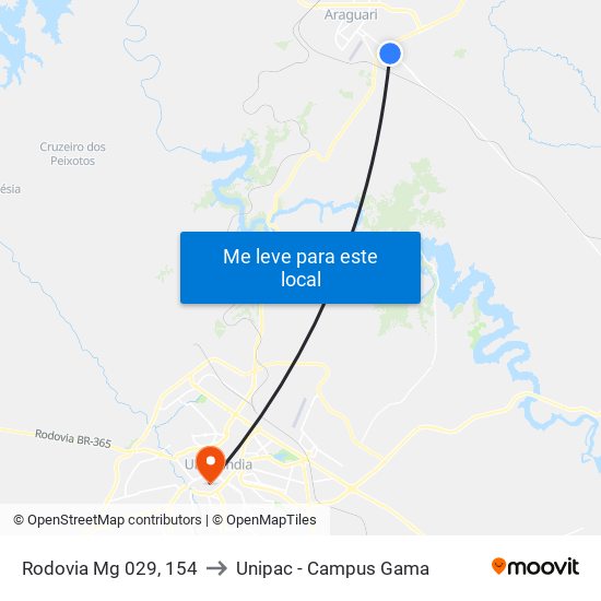 Rodovia Mg 029, 154 to Unipac - Campus Gama map