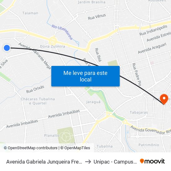 Avenida Gabriela Junqueira Freitas, 202b to Unipac - Campus Gama map