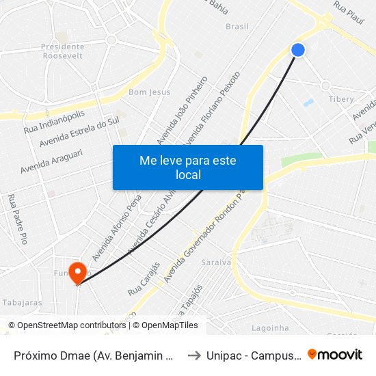 Próximo Dmae (Av. Benjamin Magalhães) to Unipac - Campus Gama map