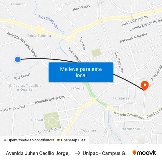 Avenida Juhen Cecílio Jorge, 525 to Unipac - Campus Gama map