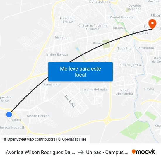 Avenida Wilson Rodrigues Da Silva, 91 to Unipac - Campus Gama map
