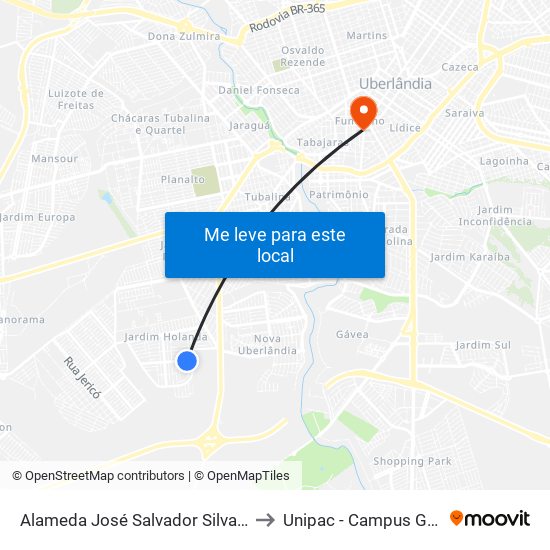 Alameda José Salvador Silva, 820 to Unipac - Campus Gama map